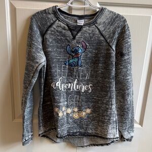 Disney Gray Sweatshirt with Stitch Print